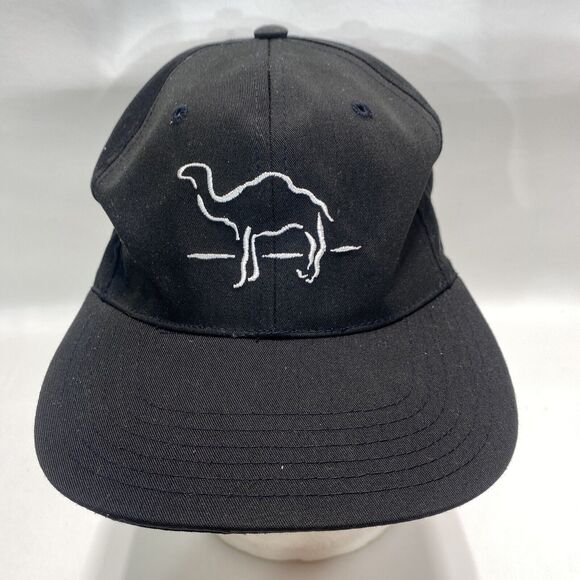 VINTAGE Camel Cigarettes Black Hat Tobacco Company Adjustable Cap Snap Back - Picture 1 of 7